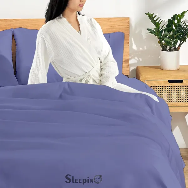 Medium_Blue_Egyptian_Cotton_400TC_Solid_Bedsheet_With_Pillow_Covers