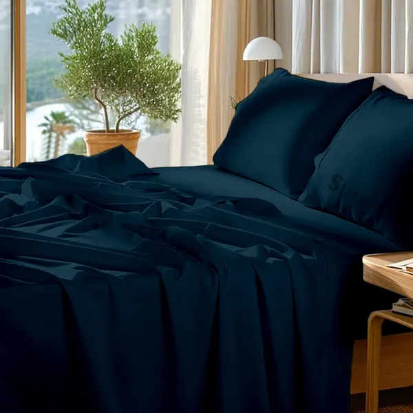 Navy_Blue_Egyptian_Cotton_400TC_Solid_Bedsheet_With_Pillow_Covers