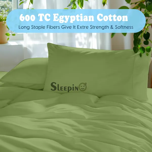 Olive_Egyptian_Cotton_400TC_Solid_Bedsheet_With_Pillow_Covers