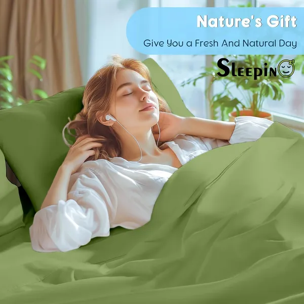 Olive_Egyptian_Cotton_400TC_Solid_Bedsheet_With_Pillow_Covers