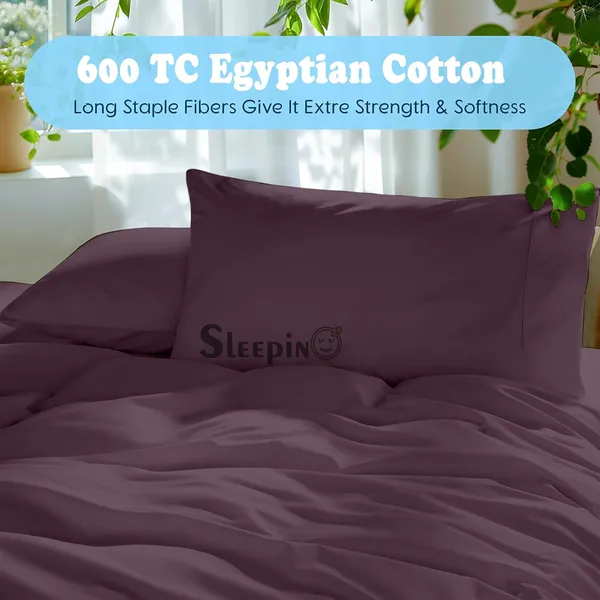 Plum_Egyptian_Cotton_400TC_Solid_Bedsheet_With_Pillow_Covers