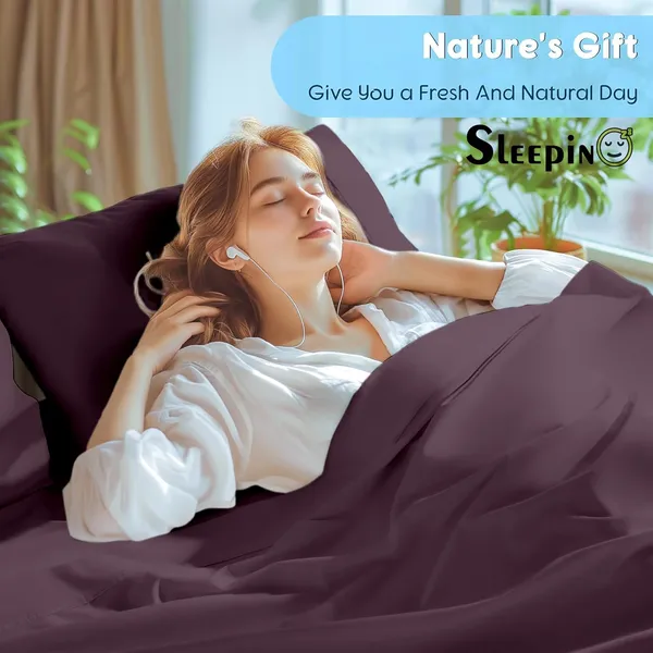 Plum_Egyptian_Cotton_400TC_Solid_Bedsheet_With_Pillow_Covers