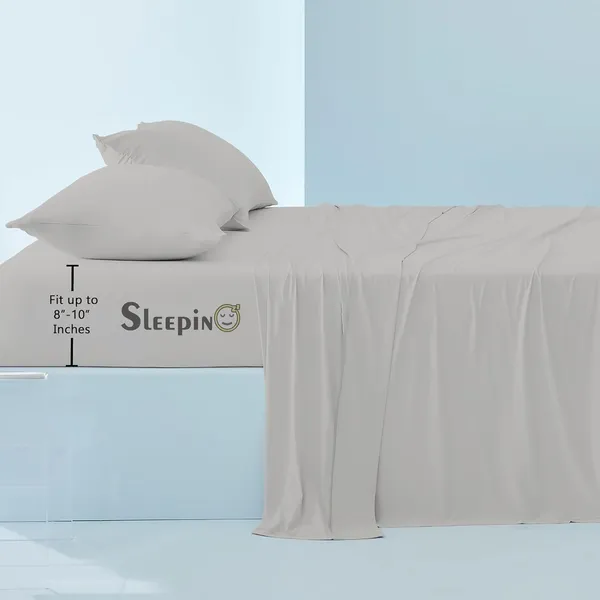 Silver_Grey_Egyptian_Cotton_400TC_All_Around_Elastic_Fitted_Bedsheet_With_Pillow_Cover