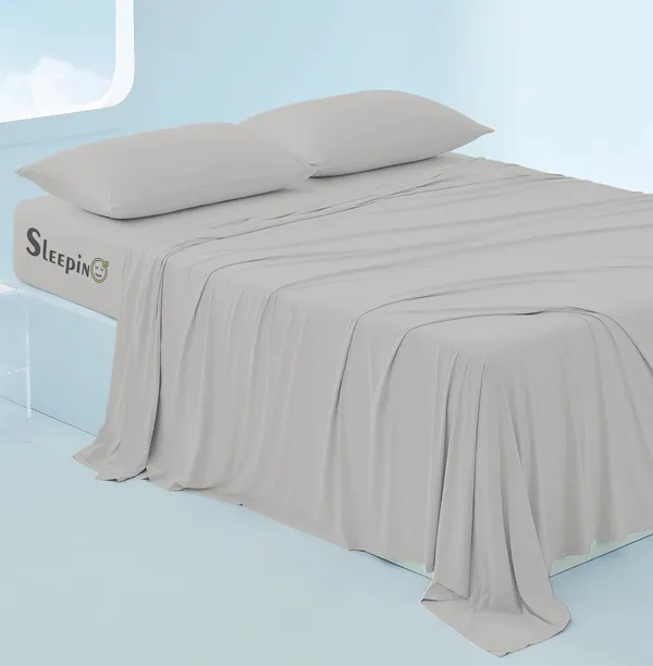Silver_Grey_Egyptian_Cotton_400TC_All_Around_Elastic_Fitted_Bedsheet_With_Pillow_Cover