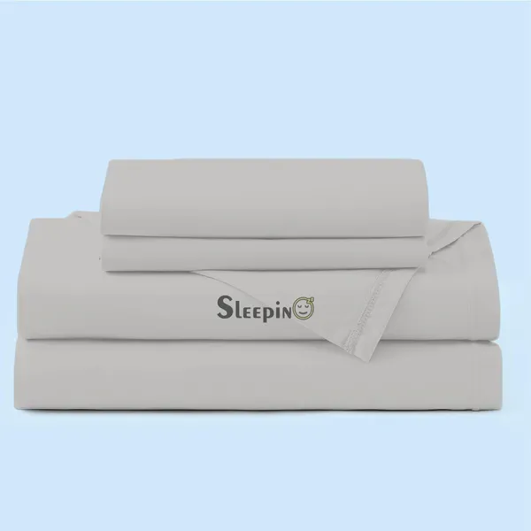 Silver_Grey_Egyptian_Cotton_400TC_All_Around_Elastic_Fitted_Bedsheet_With_Pillow_Cover