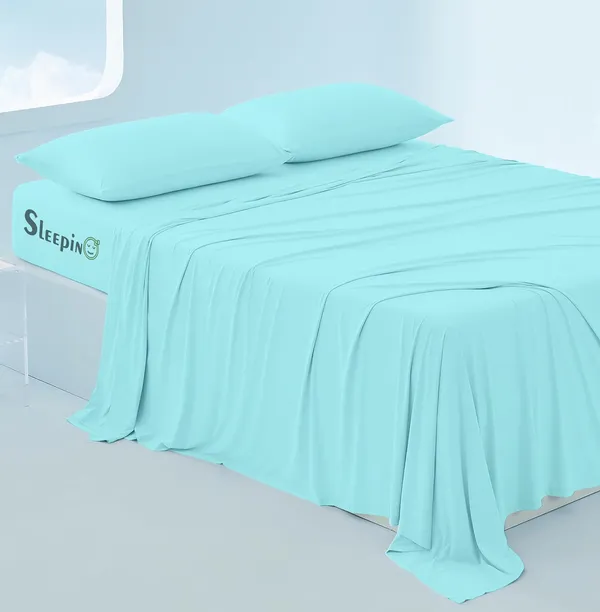 Sky_Blue_Egyptian_Cotton_400TC_All_Around_Elastic_Fitted_Bedsheet_With_Pillow_Cover