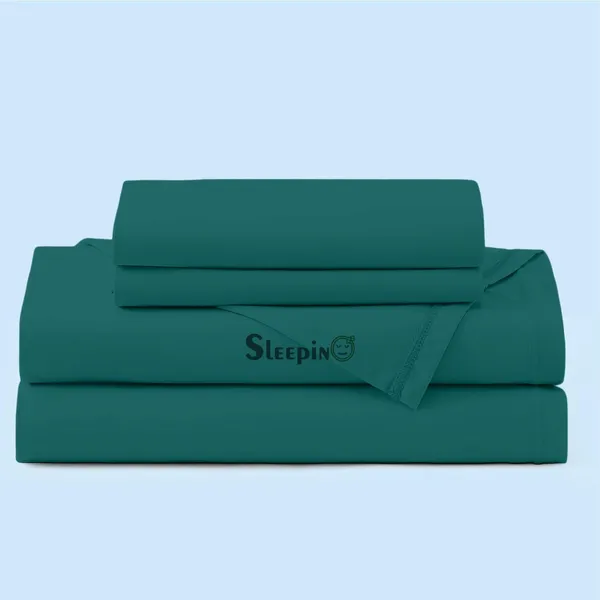 Teal_Egyptian_Cotton_400TC_All_Around_Elastic_Fitted_Bedsheet_With_Pillow_Cover