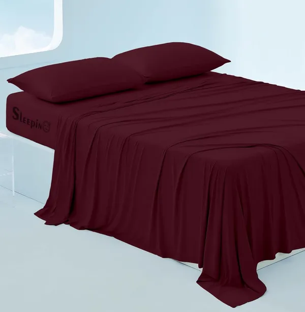 Wine_Egyptian_Cotton_400TC_All_Around_Elastic_Fitted_Bedsheet_With_Pillow_Cover