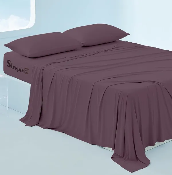 Plum_Egyptian_Cotton_400TC_All_Around_Elastic_Fitted_Bedsheet_With_Pillow_Cover