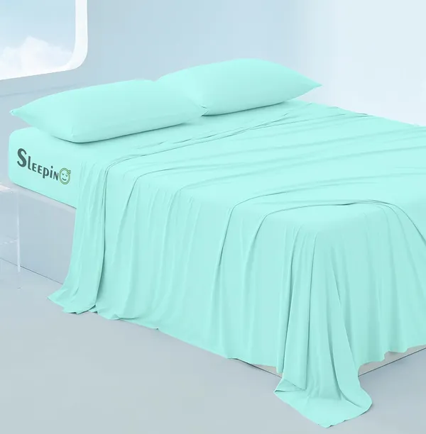 Aqua_Blue_Egyptian_Cotton_400TC_All_Around_Elastic_Fitted_Bedsheet_With_Pillow_Cover