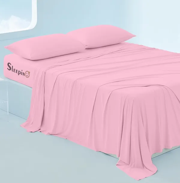 Baby_Pink_Egyptian_Cotton_400TC_All_Around_Elastic_Fitted_Bedsheet_With_Pillow_Cover
