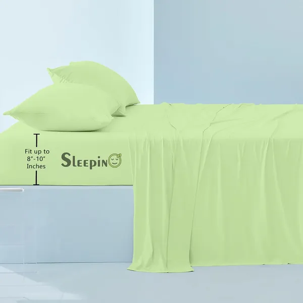 Lime_Green_Egyptian_Cotton_400TC_All_Around_Elastic_Fitted_Bedsheet_With_Pillow_Cover