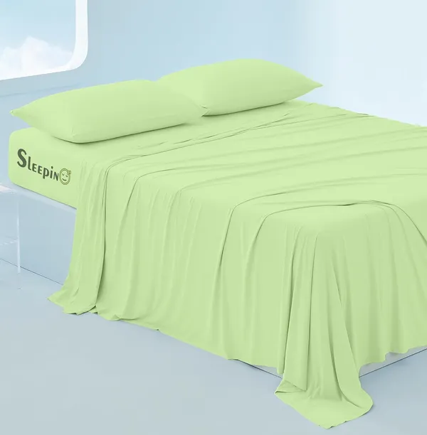 Lime_Green_Egyptian_Cotton_400TC_All_Around_Elastic_Fitted_Bedsheet_With_Pillow_Cover