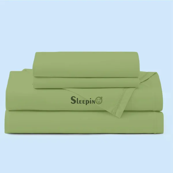 Olive_Egyptian_Cotton_400TC_All_Around_Elastic_Fitted_Bedsheet_With_Pillow_Cover