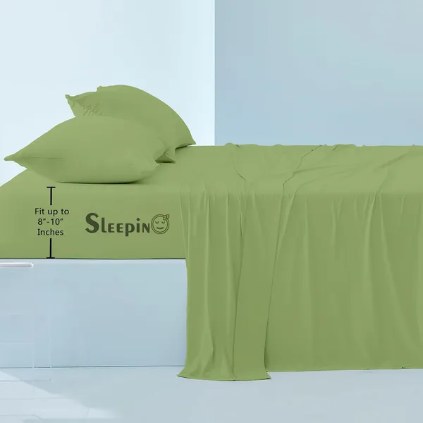 Olive_Egyptian_Cotton_400TC_All_Around_Elastic_Fitted_Bedsheet_With_Pillow_Cover