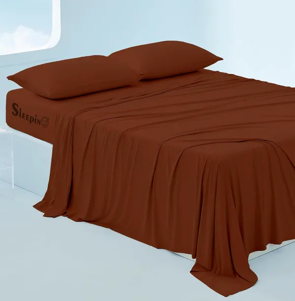 Brown_Egyptian_Cotton_400TC_All_Around_Elastic_Fitted_Bedsheet_With_Pillow_Cover