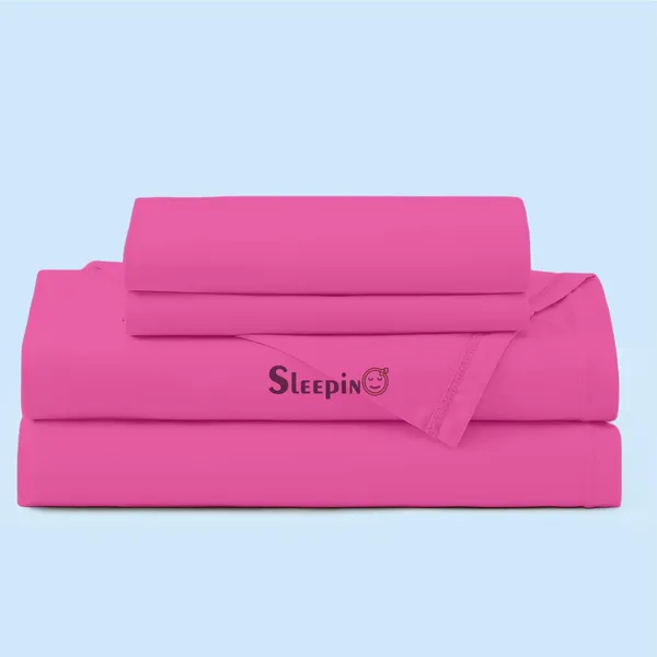 Hot_Pink_Egyptian_Cotton_400TC_All_Around_Elastic_Fitted_Bedsheet_With_Pillow_Cover