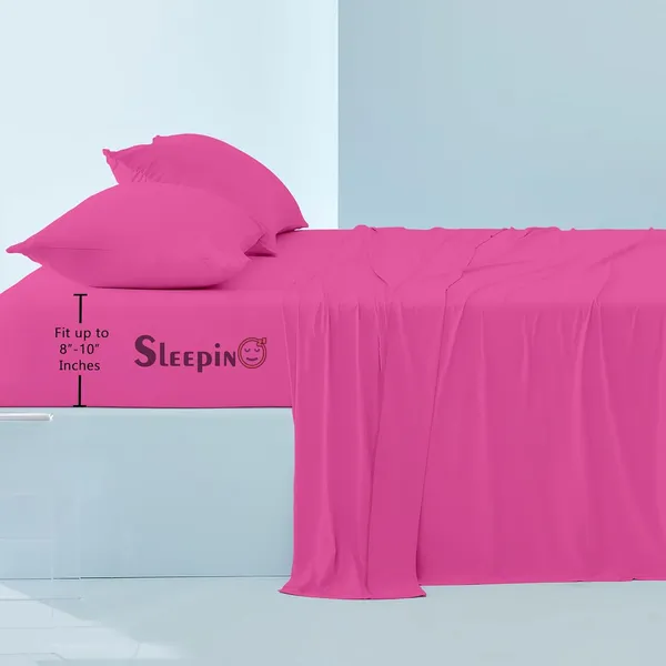Hot_Pink_Egyptian_Cotton_400TC_All_Around_Elastic_Fitted_Bedsheet_With_Pillow_Cover