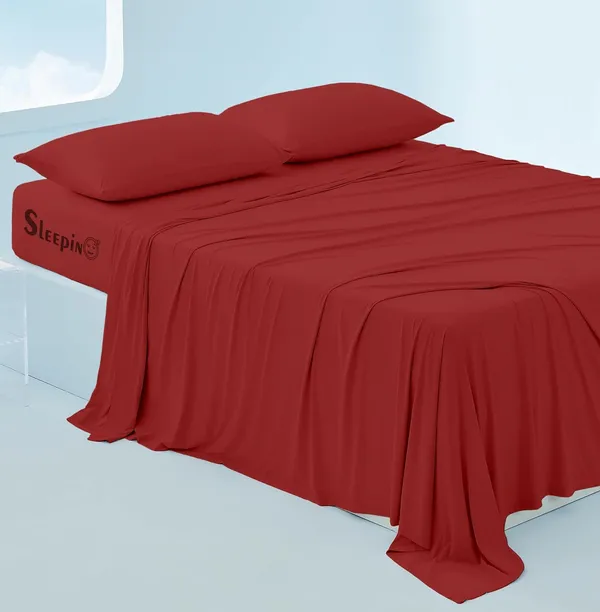 Burgundy_Egyptian_Cotton_400TC_All_Around_Elastic_Fitted_Bedsheet_With_Pillow_Cover