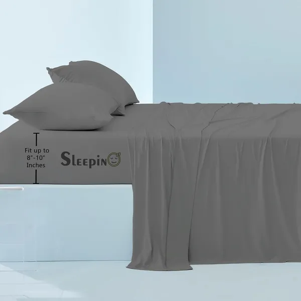 Dark_Grey_Egyptian_Cotton_400TC_All_Around_Elastic_Fitted_Bedsheet_With_Pillow_Cover