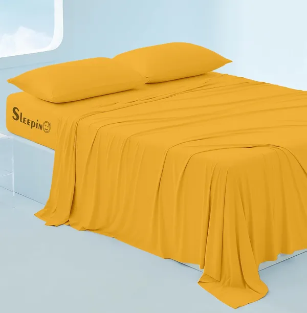 Gold_Egyptian_Cotton_400TC_All_Around_Elastic_Fitted_Bedsheet_With_Pillow_Cover