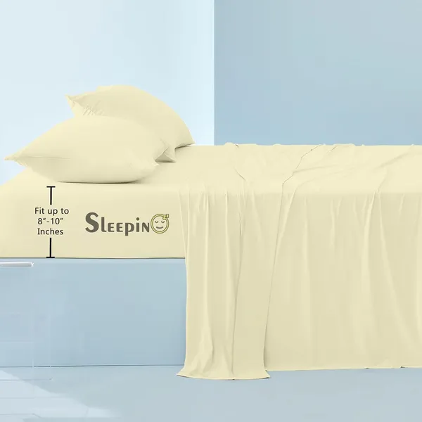 Ivory_Egyptian_Cotton_400TC_All_Around_Elastic_Fitted_Bedsheet_With_Pillow_Cover