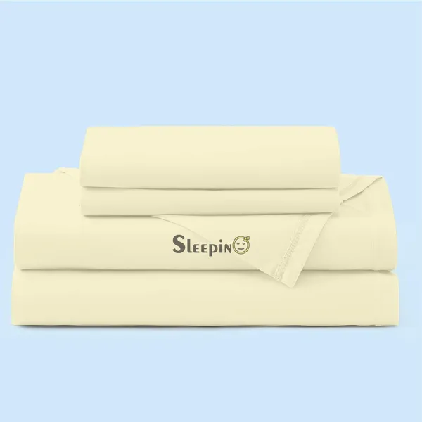 Ivory_Egyptian_Cotton_400TC_All_Around_Elastic_Fitted_Bedsheet_With_Pillow_Cover