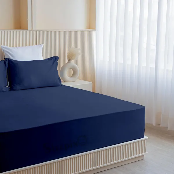 Navy_Blue_Soft_Finish_Cotton_Feel_Elastic_Fitted_Bedsheet