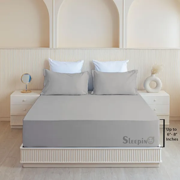 Silver_Soft_Finish_Cotton_Feel_Elastic_Fitted_Bedsheet