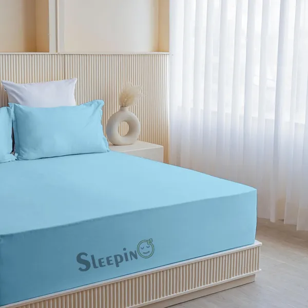 Sky_Blue_Soft_Finish_Cotton_Feel_Elastic_Fitted_Bedsheet