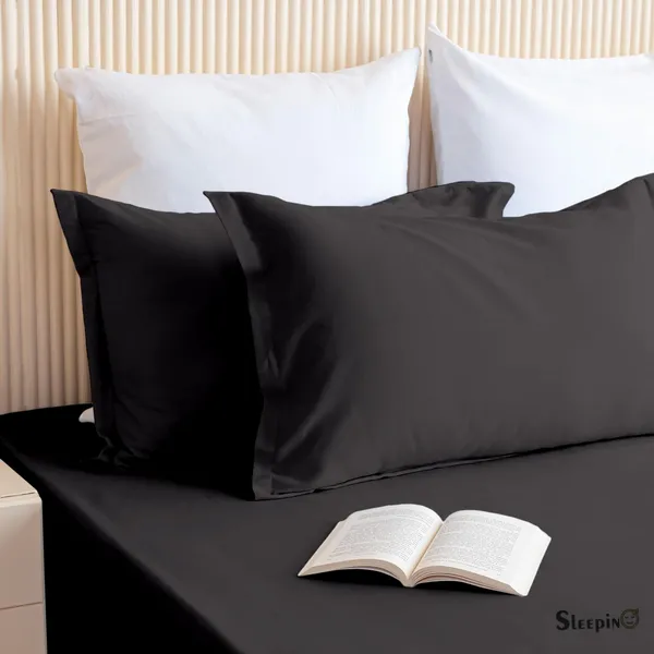 Black_Soft_Finish_Cotton_Feel_Elastic_Fitted_Bedsheet