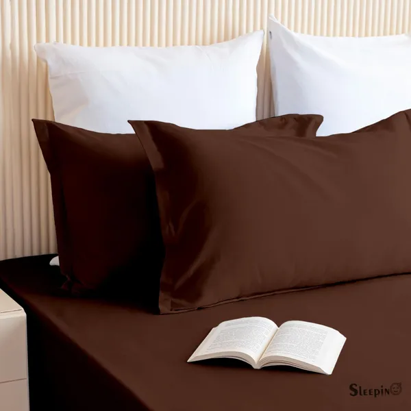 Brown_Soft_Finish_Cotton_Feel_Elastic_Fitted_Bedsheet