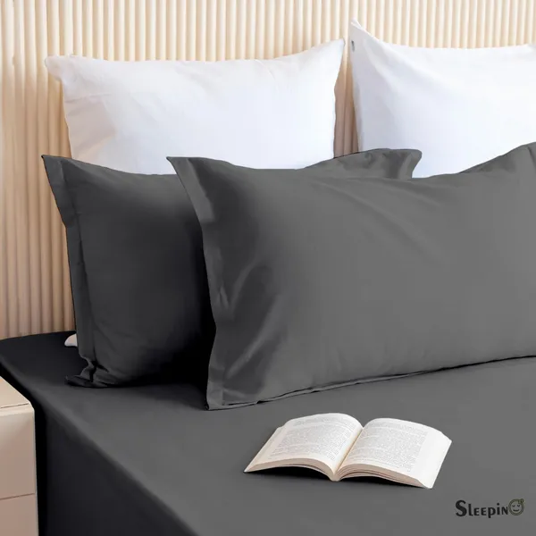 Dark_Grey_Soft_Finish_Cotton_Feel_Elastic_Fitted_Bedsheet