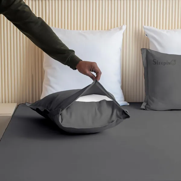 Dark_Grey_Soft_Finish_Cotton_Feel_Elastic_Fitted_Bedsheet