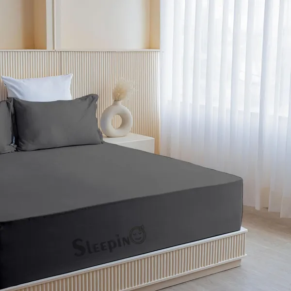 Dark_Grey_Soft_Finish_Cotton_Feel_Elastic_Fitted_Bedsheet