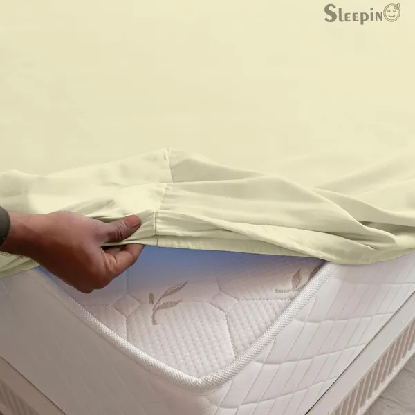 Ivory_Soft_Finish_Cotton_Feel_Elastic_Fitted_Bedsheet