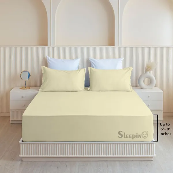 Ivory_Soft_Finish_Cotton_Feel_Elastic_Fitted_Bedsheet