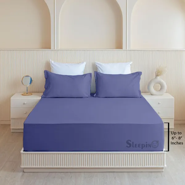 Medium_Blue_Soft_Finish_Cotton_Feel_Elastic_Fitted_Bedsheet