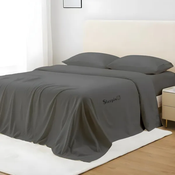 Dark_Grey_Super_Soft_Brushed_Microfiber_Hypoallergenic_Bedsheet_With_2_Pillow_Cover