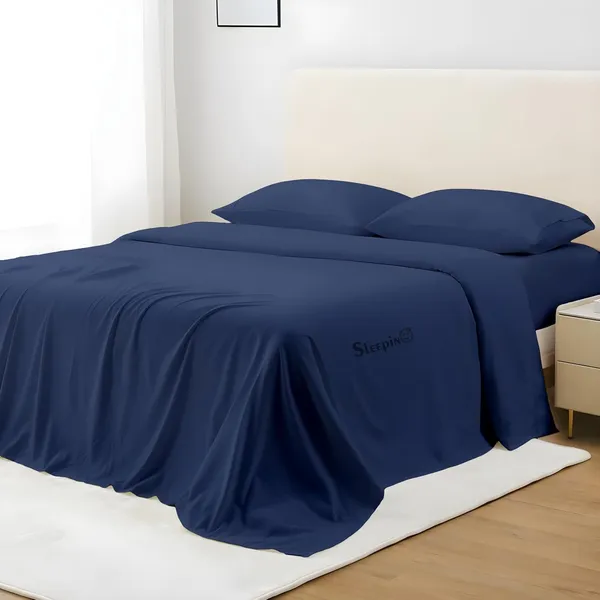 Navy_Blue_Super_Soft_Brushed_Microfiber_Hypoallergenic_Bedsheet_With_2_Pillow_Cover