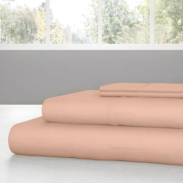 Peach_Super_Soft_Brushed_Microfiber_Hypoallergenic_Bedsheet_With_2_Pillow_Cover