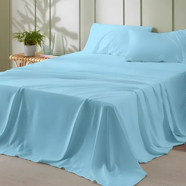 Sky_Blue_Super_Soft_Brushed_Microfiber_Hypoallergenic_Bedsheet_With_2_Pillow_Cover