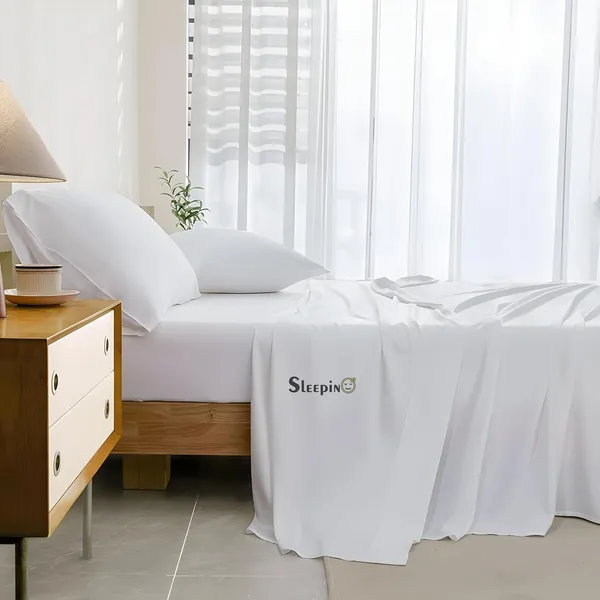 White_Super_Soft_Brushed_Microfiber_Hypoallergenic_Bedsheet_With_2_Pillow_Cover