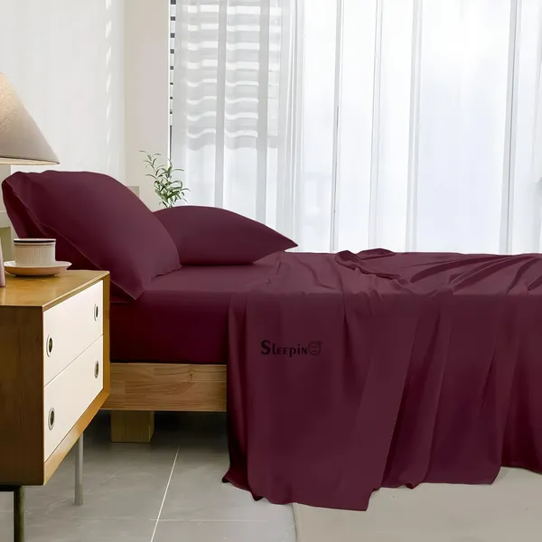 Wine_Super_Soft_Brushed_Microfiber_Hypoallergenic_Bedsheet_With_2_Pillow_Cover