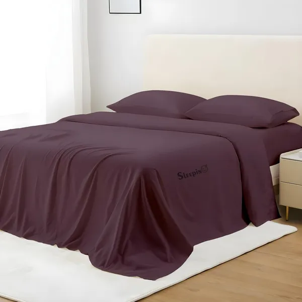 Plum_Super_Soft_Brushed_Microfiber_Hypoallergenic_Bedsheet_With_2_Pillow_Cover