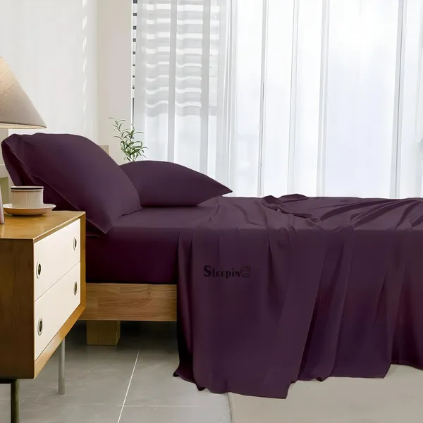 Plum_Super_Soft_Brushed_Microfiber_Hypoallergenic_Bedsheet_With_2_Pillow_Cover