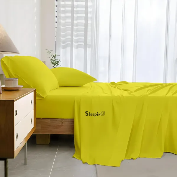 Vanilla_Yellow_Super_Soft_Brushed_Microfiber_Hypoallergenic_Bedsheet_With_2_Pillow_Cover