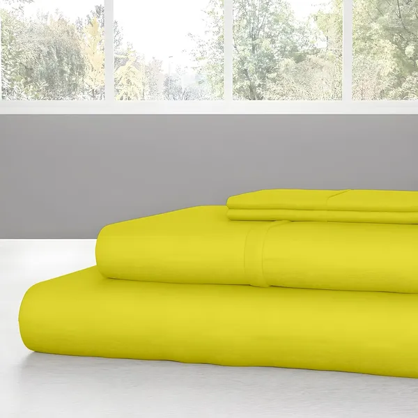 Vanilla_Yellow_Super_Soft_Brushed_Microfiber_Hypoallergenic_Bedsheet_With_2_Pillow_Cover