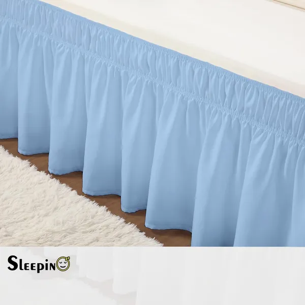 Sky_Blue_Wrinkle_Free_Brushed_Microfiber_Wrap_Around_Easy_Elastic_Fit_Bed_Skirt
