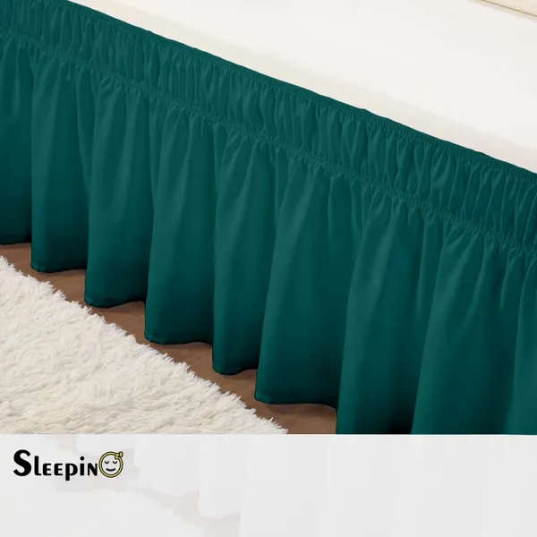 Teal_Wrinkle_Free_Brushed_Microfiber_Wrap_Around_Easy_Elastic_Fit_Bed_Skirt